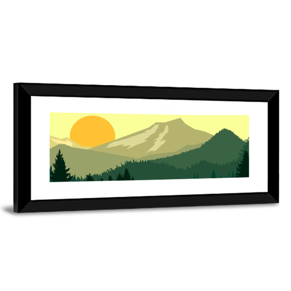 Sunset Over Green Mountains Wall Art