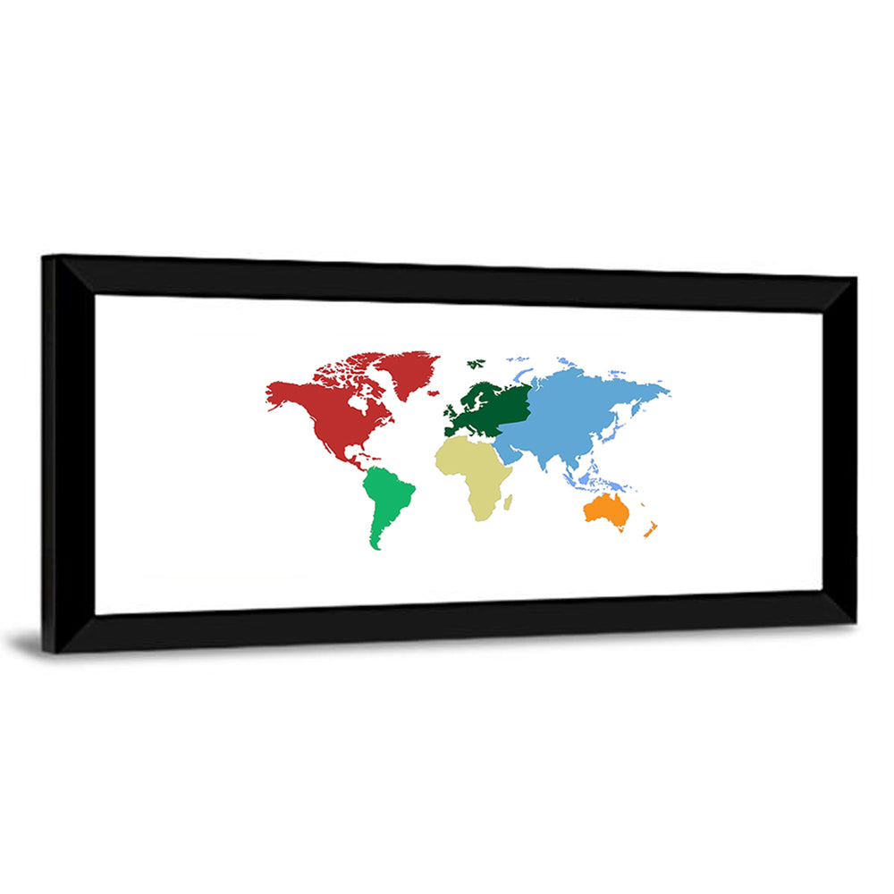 Color Coded World Map Wall Art