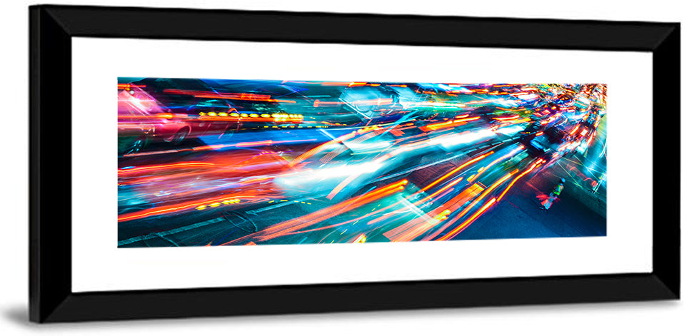 Night Traffic Light Trails Wall Art