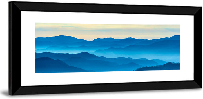 Smoky Mountain Layers at Dawn Wall Art as a framed print