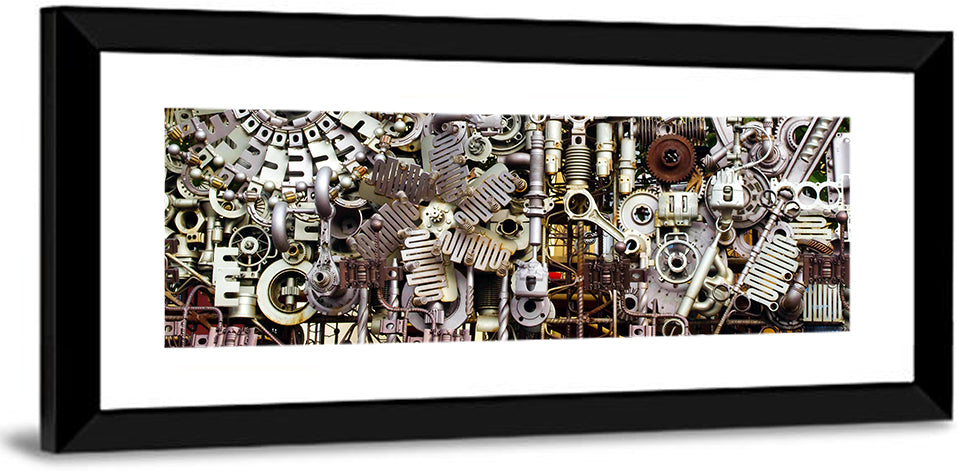 Industrial Gearwork Parts Collage Wall Art