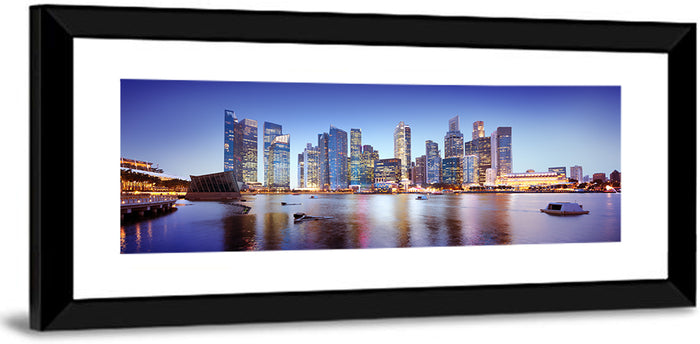 Singapore Marina Bay Skyline at Twilight Wall Art as a framed print