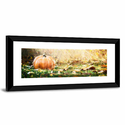 Pumpkin In Fall Foliage Wall Art