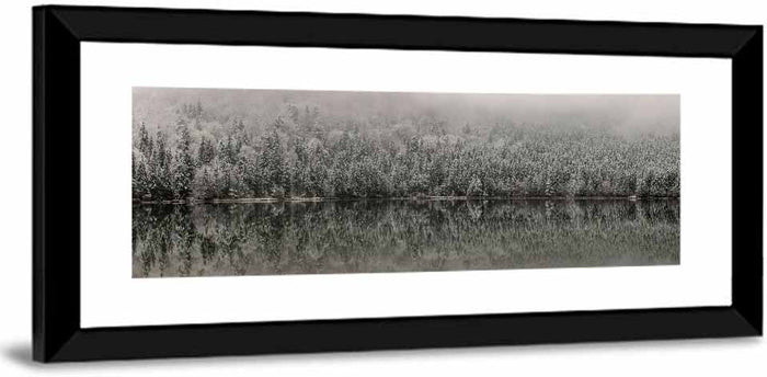 Saint Anna Lake Winter Fog Wall Art as a framed print