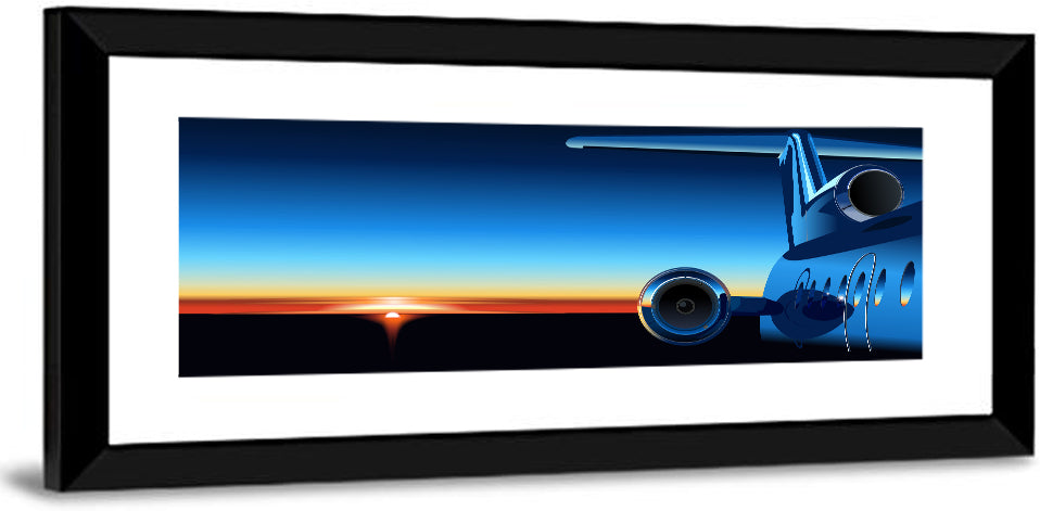 Private Jet Sunrise Wall Art