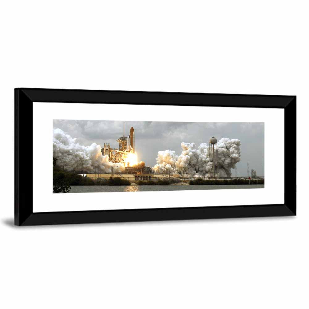 Space Shuttle Launch Over Water Wall Art