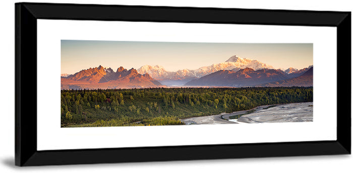 Denali Sunrise Over Boreal Forest Wall Art as a framed print