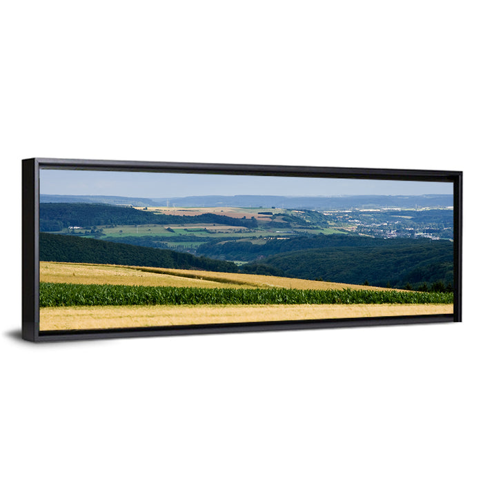 Village Grainfields Wall Art as a framed canvas