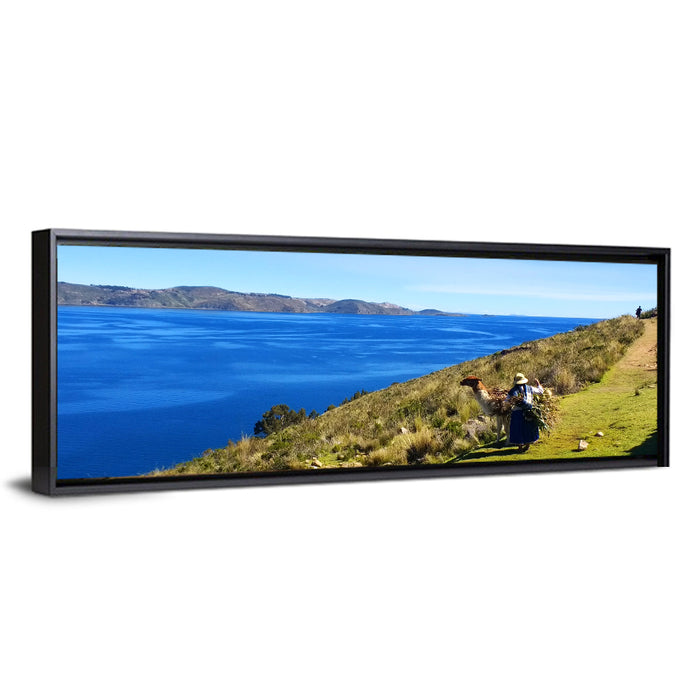 Moon Island Hillside, Lake Titicaca Wall Art as a framed canvas