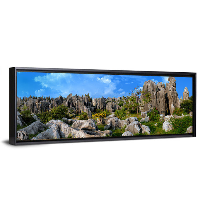 Shilin Stone Forest Wall Art as a framed canvas