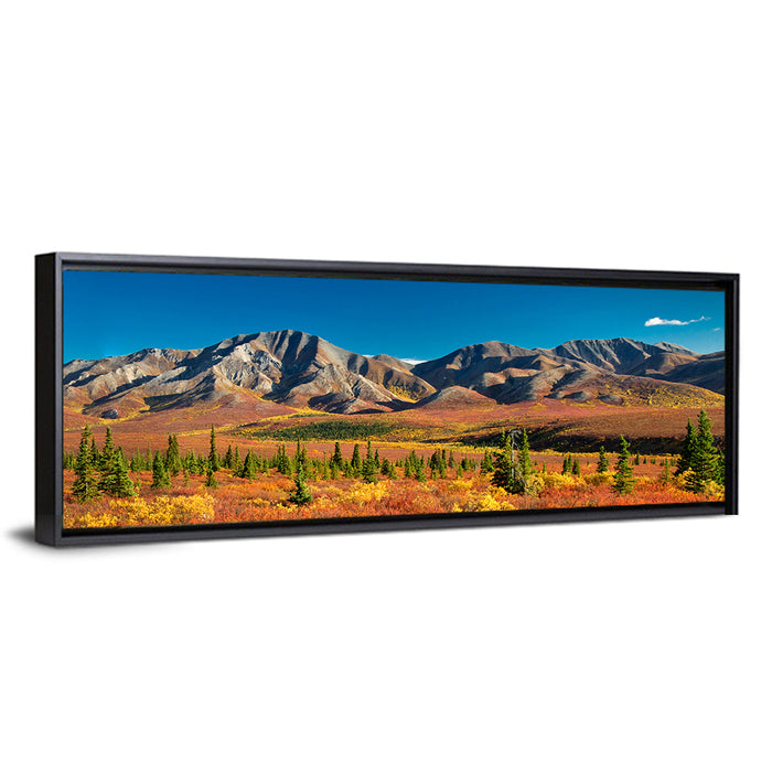 Denali Autumn Peaks Wall Art as a framed canvas
