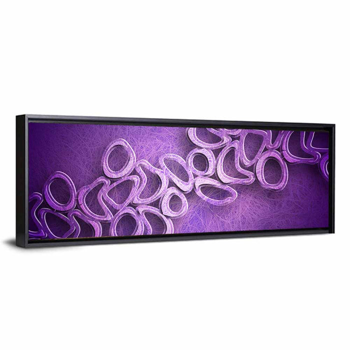 Layered Purple Ring Pattern Wall Art as a framed canvas