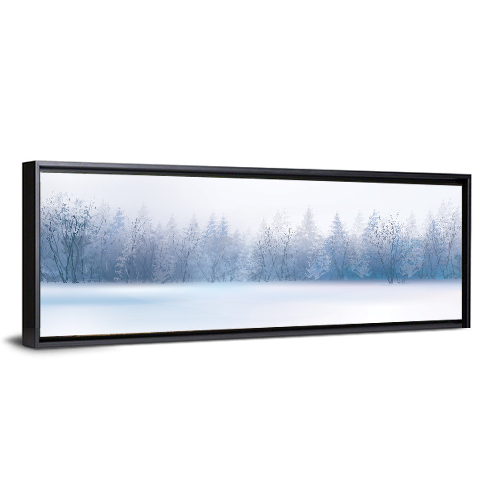 Misty Winter Forest Illustration Wall Art