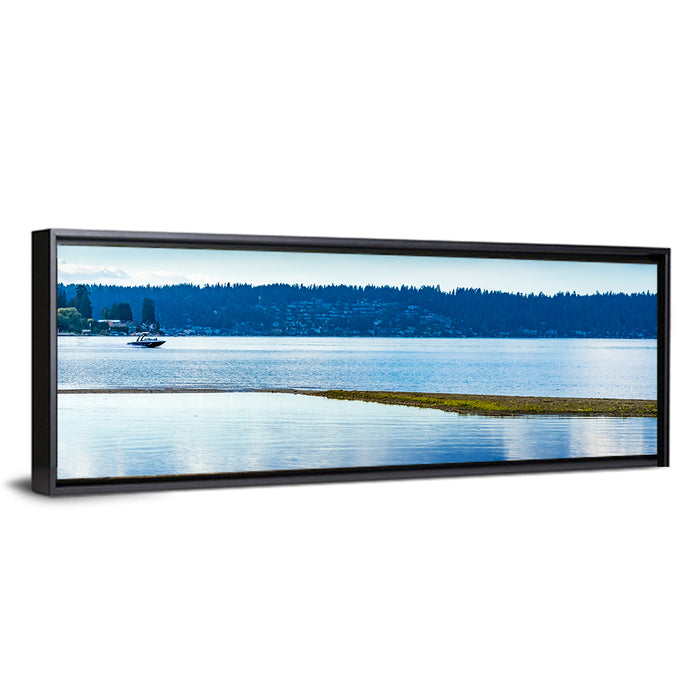 Lake Sammamish Reflection Wall Art as a framed canvas