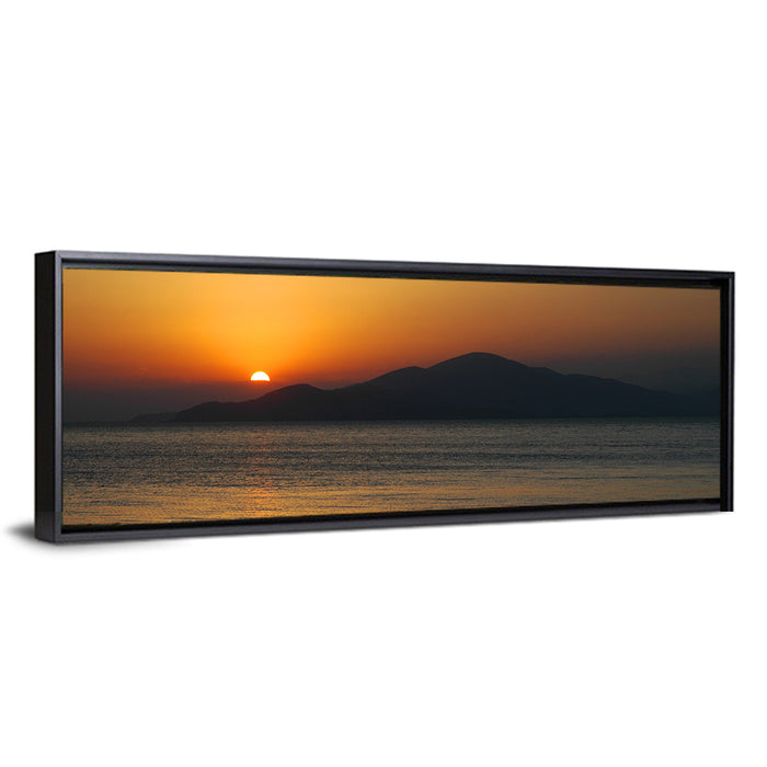 Lake Sevan Sunset Reflection Wall Art as a framed canvas