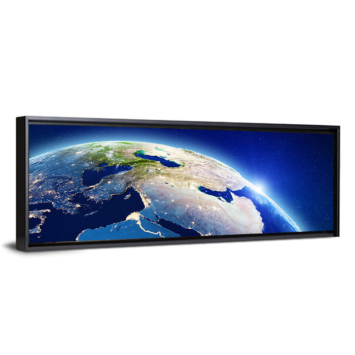 Middle East from Orbit Wall Art as a framed canvas