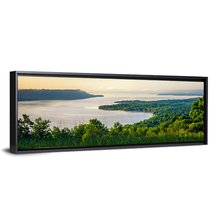 Mississippi River and Lake Pepin Wall Art as a framed canvas