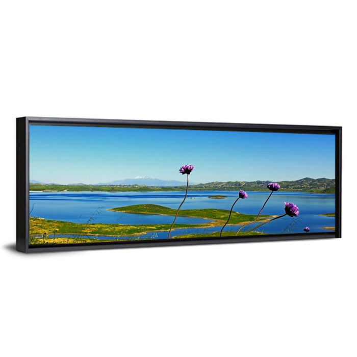 Lake Mathews Wildflower View Wall Art as a framed canvas