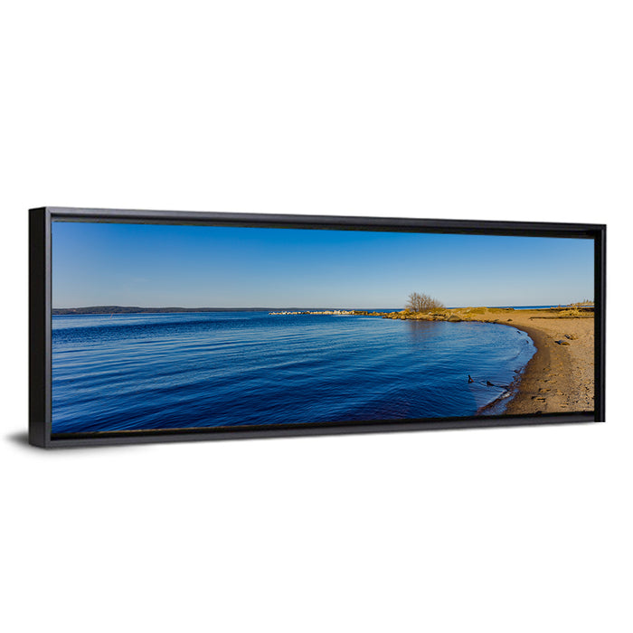 Lake Onega Shoreline Wall Art as a framed canvas