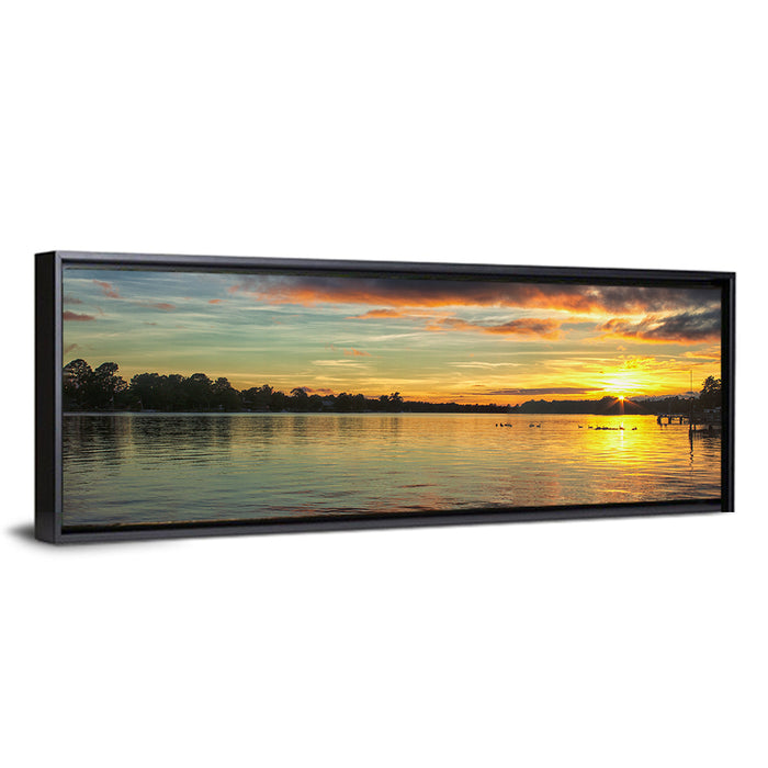 Lake Marion Golden Sunset Wall Art as a framed canvas