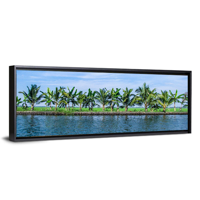 Vembanad Lake Landscape Wall Art as a framed canvas
