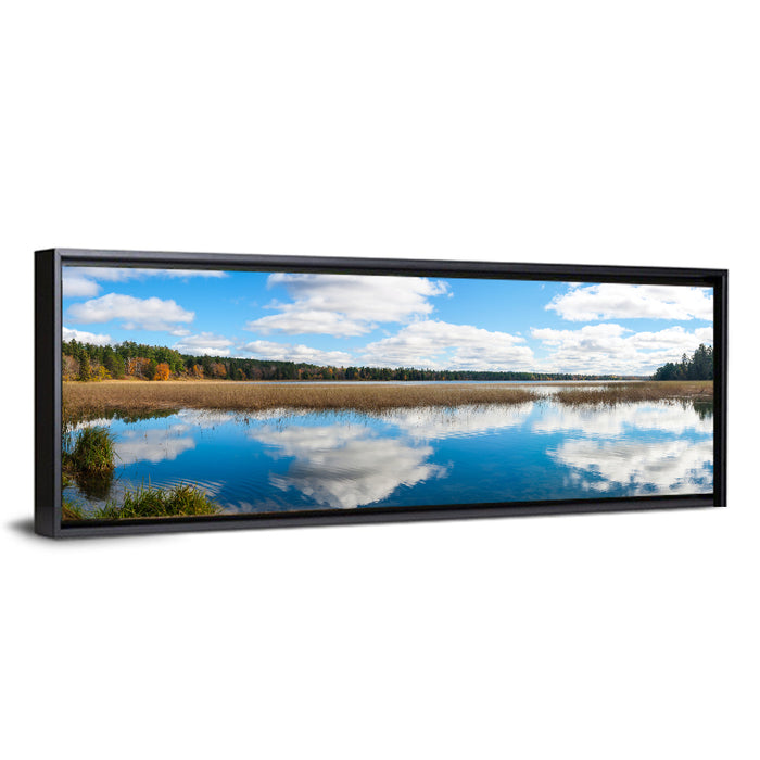 Lake Itasca Reflection Wall Art as a framed canvas