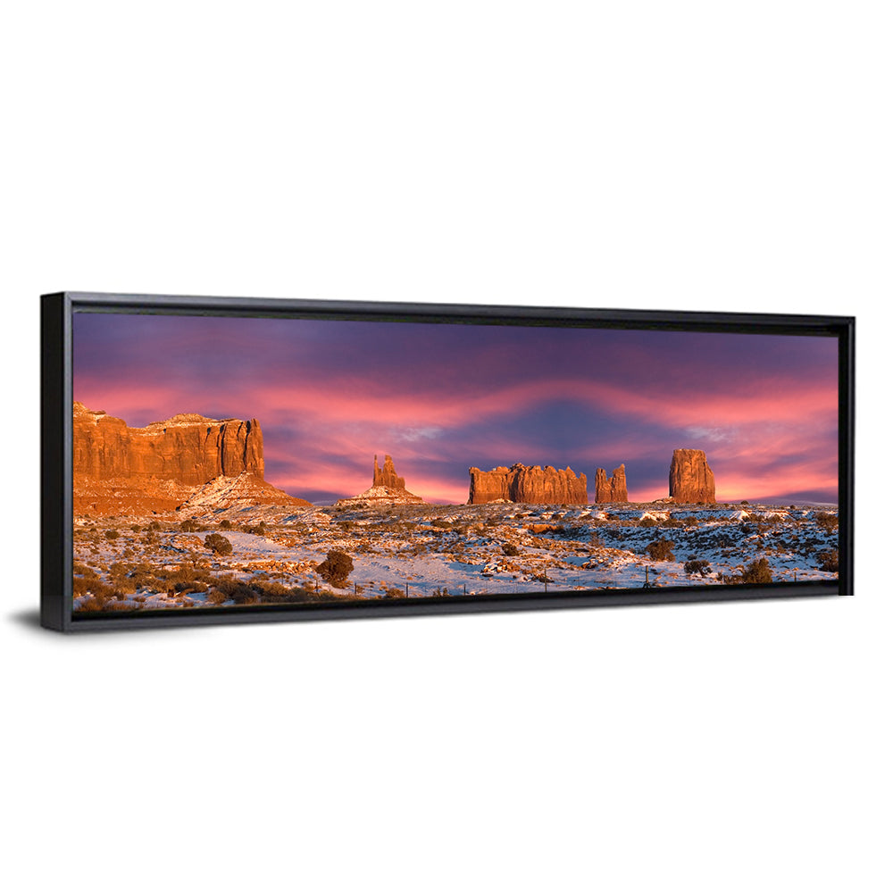 Snow-dusted Monument Valley Sunset Wall Art