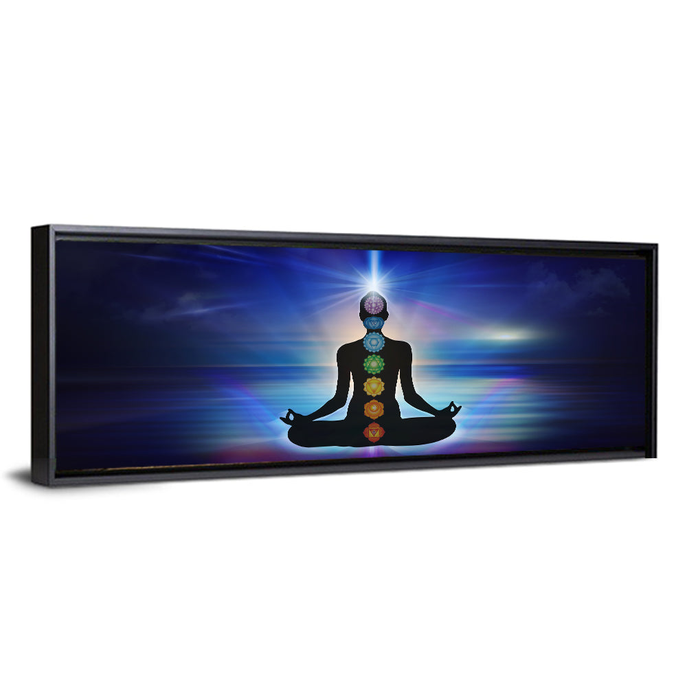 Lotus Pose with Chakra Symbols Wall Art