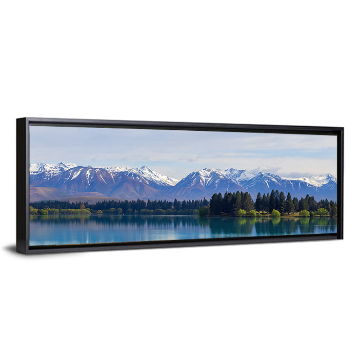 Lake Ruataniwha Reflection Wall Art as a framed canvas