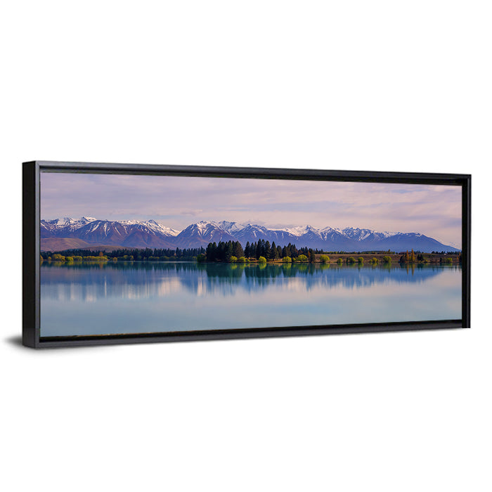 Lake Ruataniwha Reflection Wall Art as a framed canvas