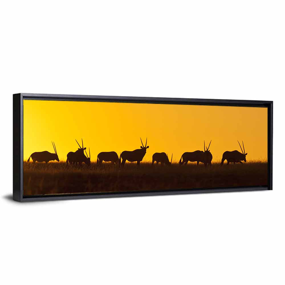 Namibian Gemsbok Silhouettes Wall Art