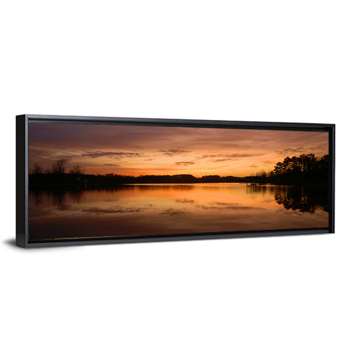 Lake Weiss Sunrise Reflection Wall Art as a framed canvas