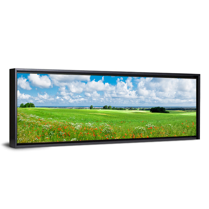 Summer Meadow with Poppies Wall Art as a framed canvas