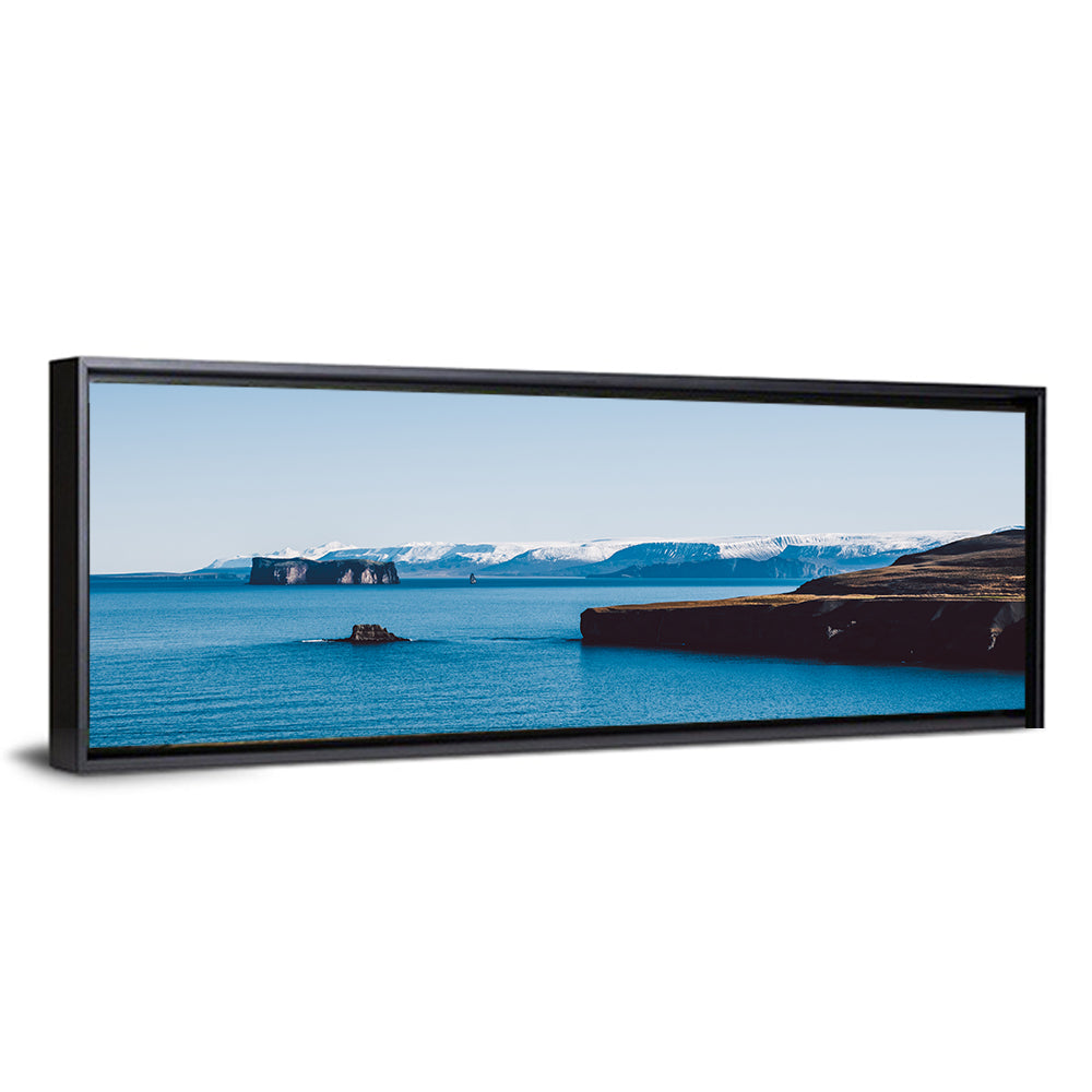 Calm Blue Lake with Coastal Cliffs Wall Art