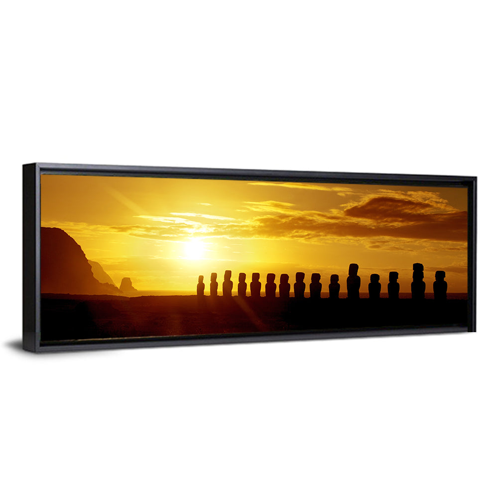 Easter Island Moai at Sunset Wall Art