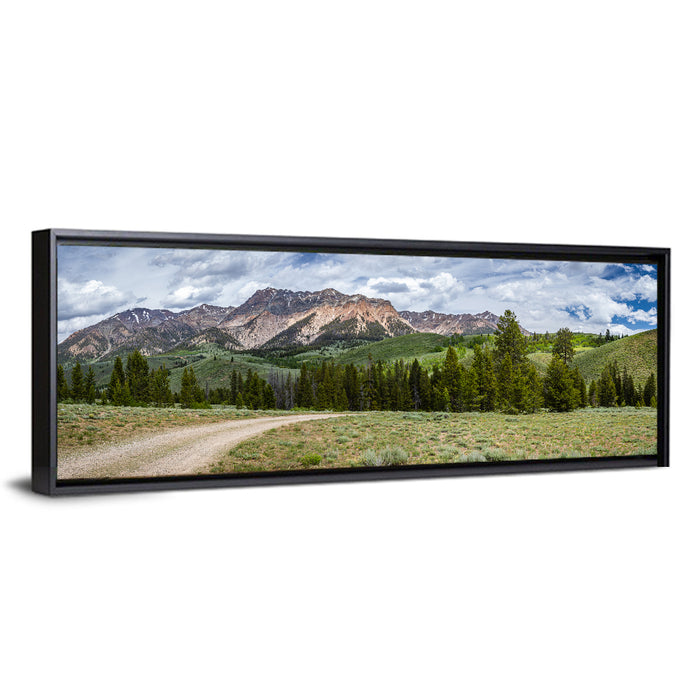 Boulder Peak Idaho View Wall Art as a framed canvas