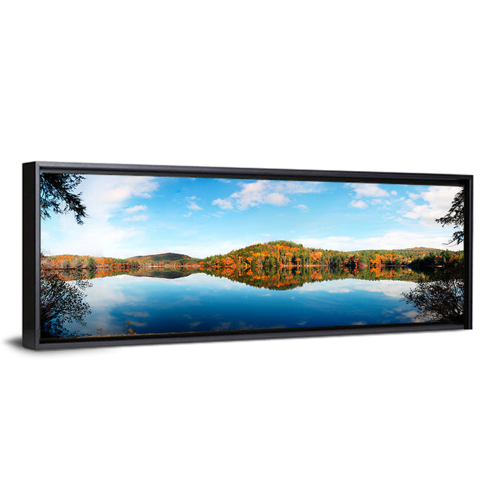 Vermont Lake Reflection Wall Art as a framed canvas