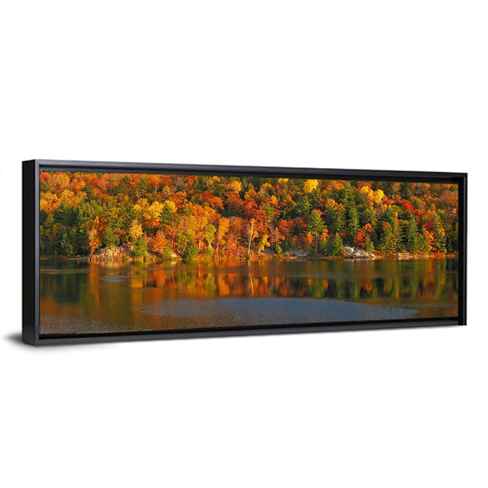 George Lake Morning Reflection Wall Art as a framed canvas