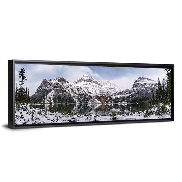 Lake O Hara Winter Reflection Wall Art as a framed canvas