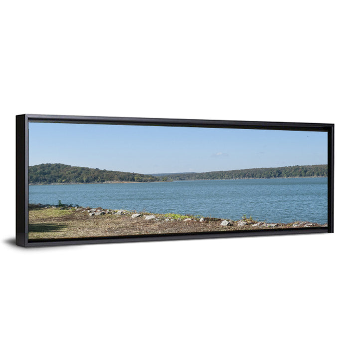 Tenkiller Lake Shoreline Wall Art as a framed canvas