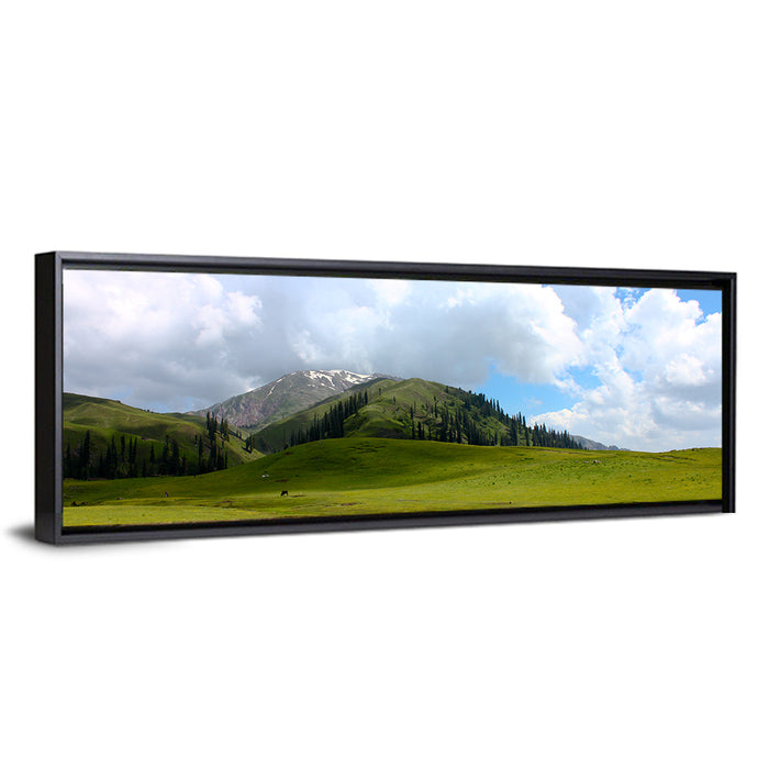 Seri Paya Mountain Meadow Wall Art as a framed canvas