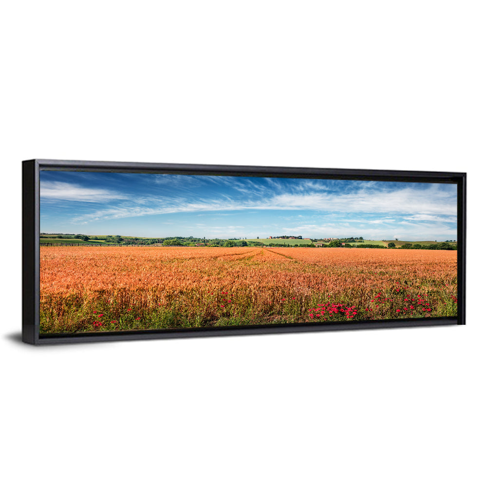 Golden Wheat Field with Poppies Wall Art