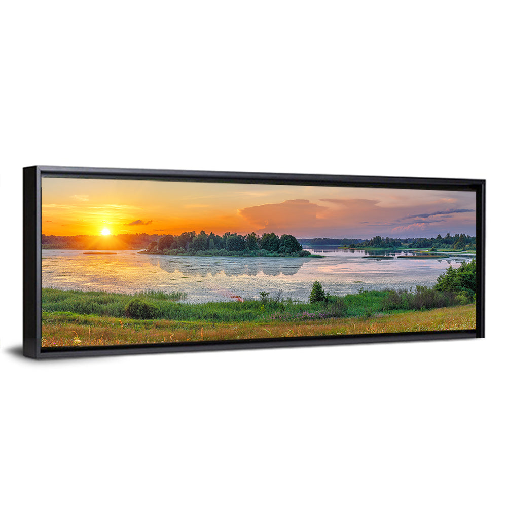 Sunset Over Lake Wall Art