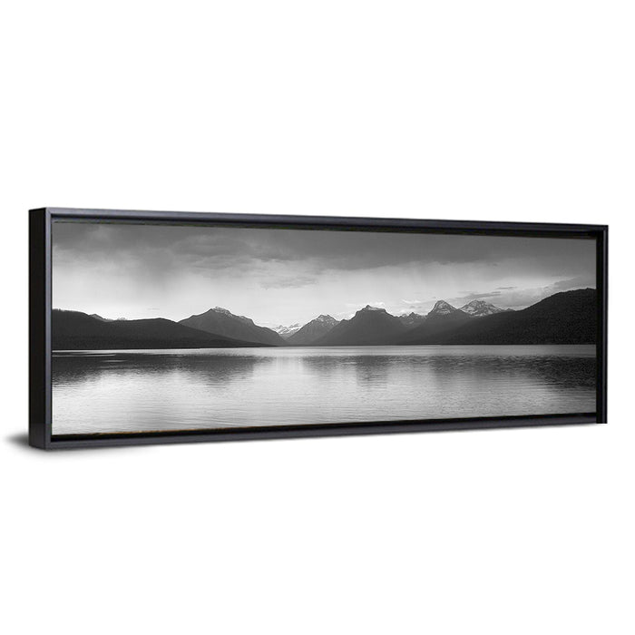 Lake Mcdonald Monochrome Reflection Wall Art as a framed canvas