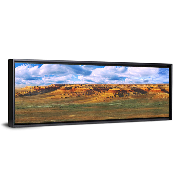 Ustyurt Plateau Cliffs Wall Art as a framed canvas
