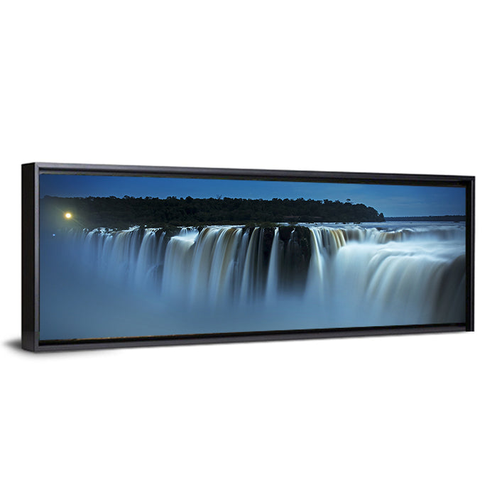 Moonlit Iguazu Falls Wall Art as a framed canvas