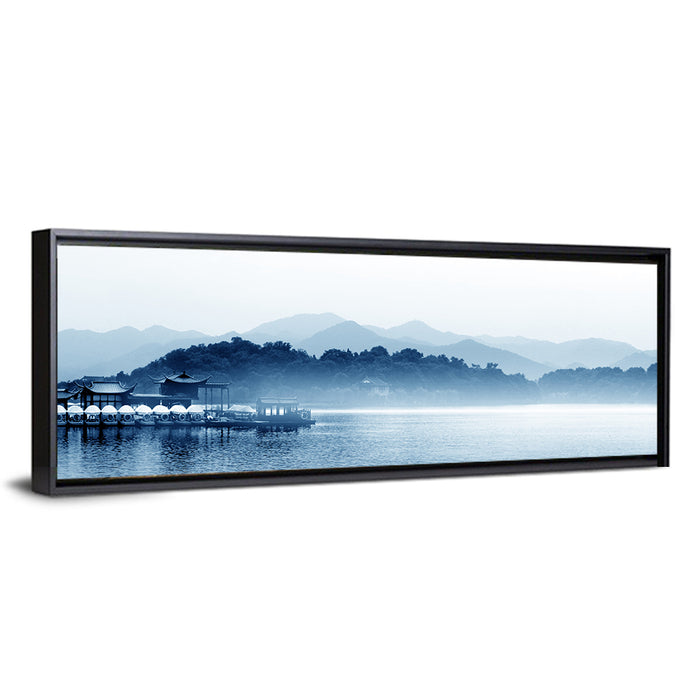Hangzhou West Lake Wall Art as a framed canvas