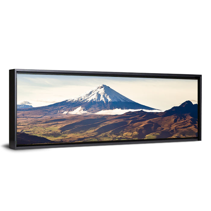 Cotopaxi Volcano Landscape Wall Art as a framed canvas