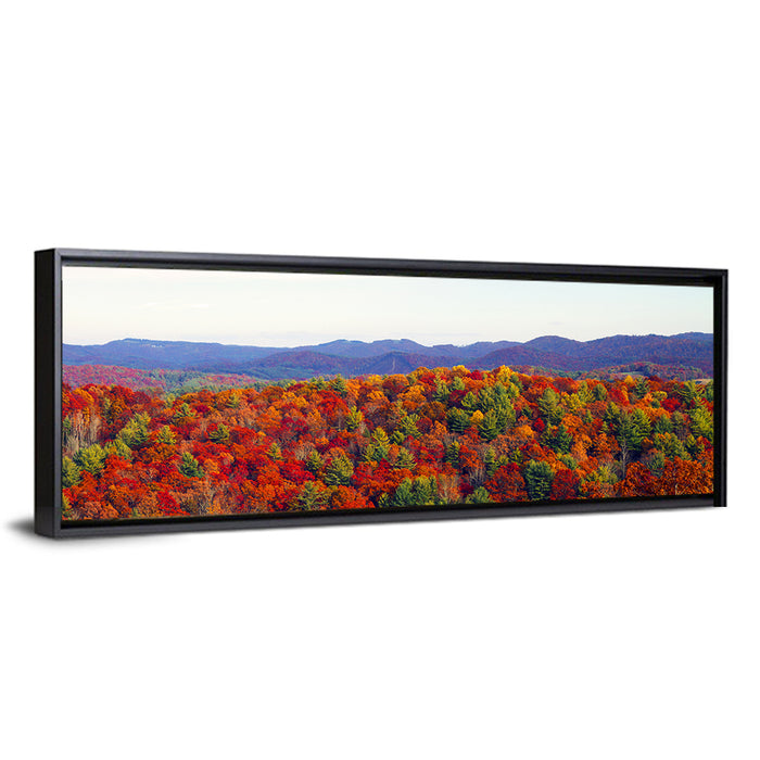 Autumn in the Appalachian Forest Wall Art as a framed canvas