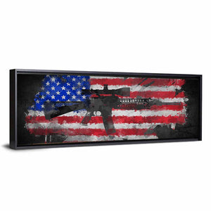 M16 on American Flag Wall Art